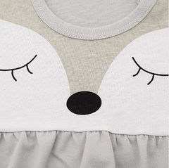 Cartoon Fox Sleeveless Baby Rompers