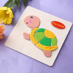 Wooden Cartoon Animals Dimensional Puzzle Toy