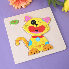 Wooden Cartoon Animals Dimensional Puzzle Toy