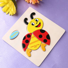 Wooden Cartoon Animals Dimensional Puzzle Toy