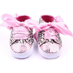 Floral Leopard Sequin Infant Shoes