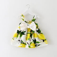 Lemon Print Baby Girls Clothes Slip