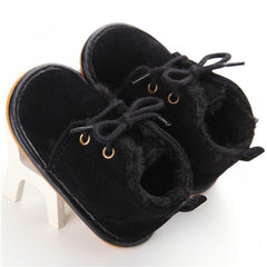 New Fashion Solid Lace-Up Baby Boots