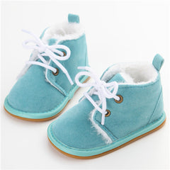 New Fashion Solid Lace-Up Baby Boots