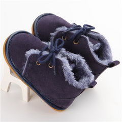 New Fashion Solid Lace-Up Baby Boots