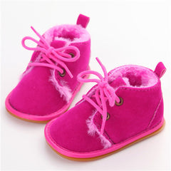 New Fashion Solid Lace-Up Baby Boots