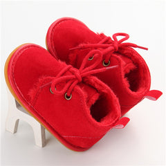 New Fashion Solid Lace-Up Baby Boots