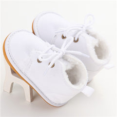 New Fashion Solid Lace-Up Baby Boots