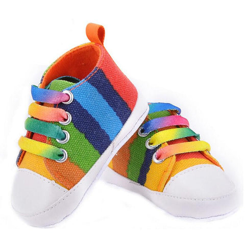 Rainbow Canvas Baby Shoes