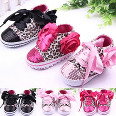 Floral Leopard Sequin Infant Shoes