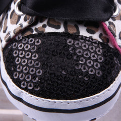 Floral Leopard Sequin Infant Shoes