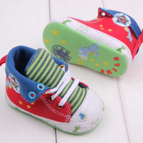 Cute Cartoon Printed Baby Kids High Shoes