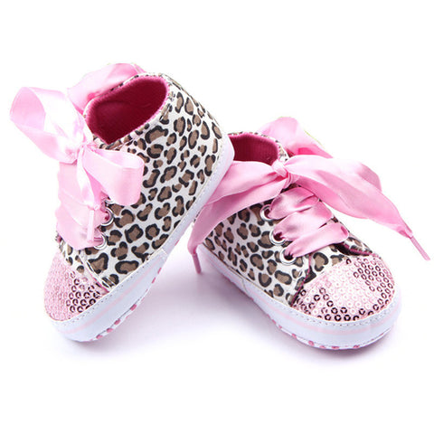 Floral Leopard Sequin Infant Shoes